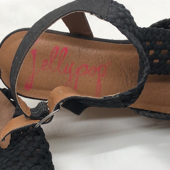 Jelly Pop “Mosaic” Black Wedges - Picture 10 of 16